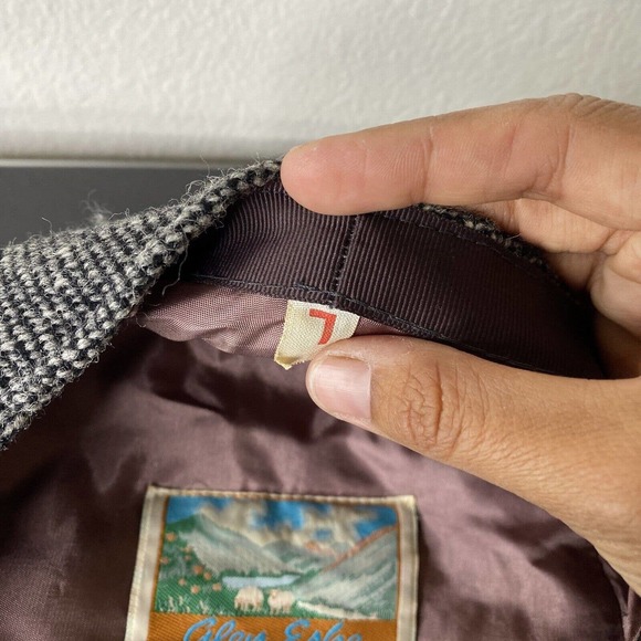 Glen Eske Donegal Ireland Tweed Gray Pure Wool Newsboy Hat Cap Sz Large - Picture 12 of 14